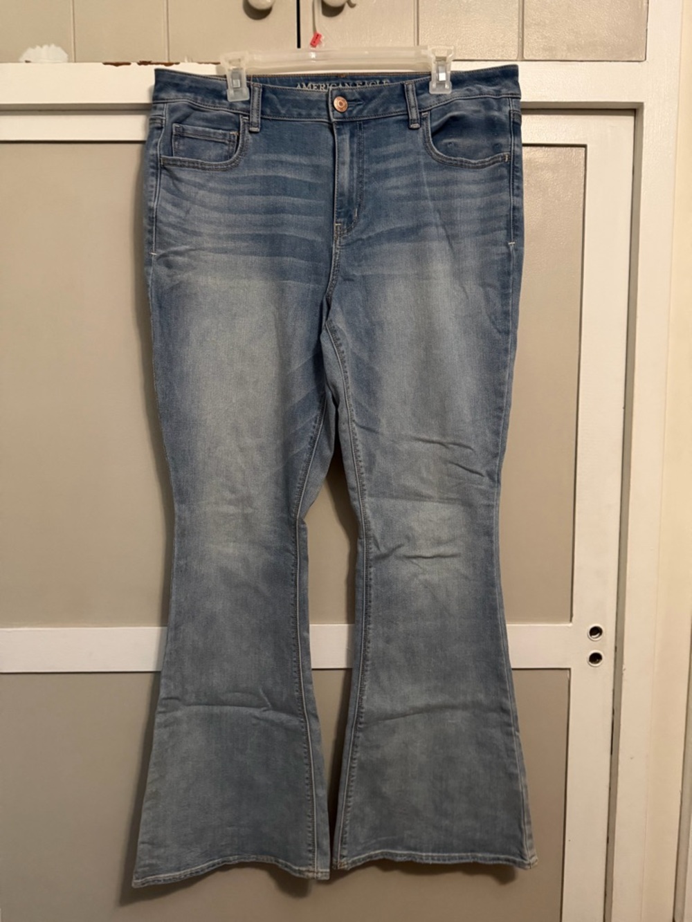 American Eagle Outfitters Faded Light Blue Flare Jeans